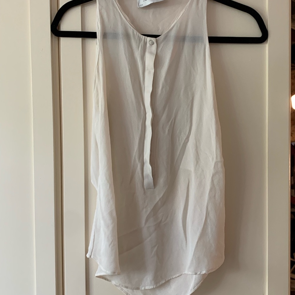 ALC off white silk sleeveless  top with open